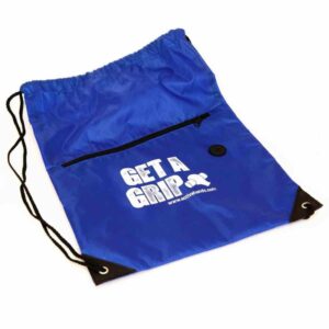 bag for gym kit, bag for gripping aids. Suitable for reduced hand function: tetra, quad, cerebral palsy, SCI, spinal cord injury, stroke and more.