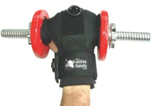 General Purpose aid hold free weight. Adaptive gym equipment. Suitable for reduced hand function: tetra, quad, cerebral palsy, SCI, spinal cord injury, limb difference, stroke and more.