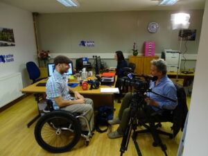 BBC filming in the Active Hands Office