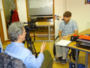 BBC filming in the Active Hands Office