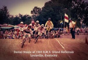 Daniel riding BMX at 1985 BMX Grand Nations Louisville, Kentucky
