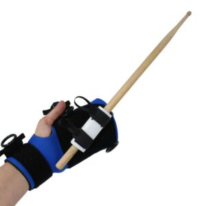 Small Item aid holding drumstick. Suitable for reduced hand function: tetra, quad, cerebral palsy, SCI, spinal cord injury, stroke and more.