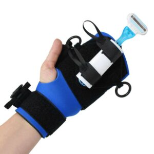 Small Item aid holding razor. Suitable for reduced hand function: tetra, quad, cerebral palsy, SCI, spinal cord injury, stroke and more.