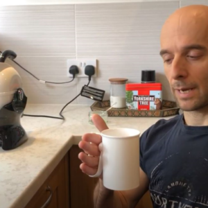 Rob demonstrates the hand steady mug