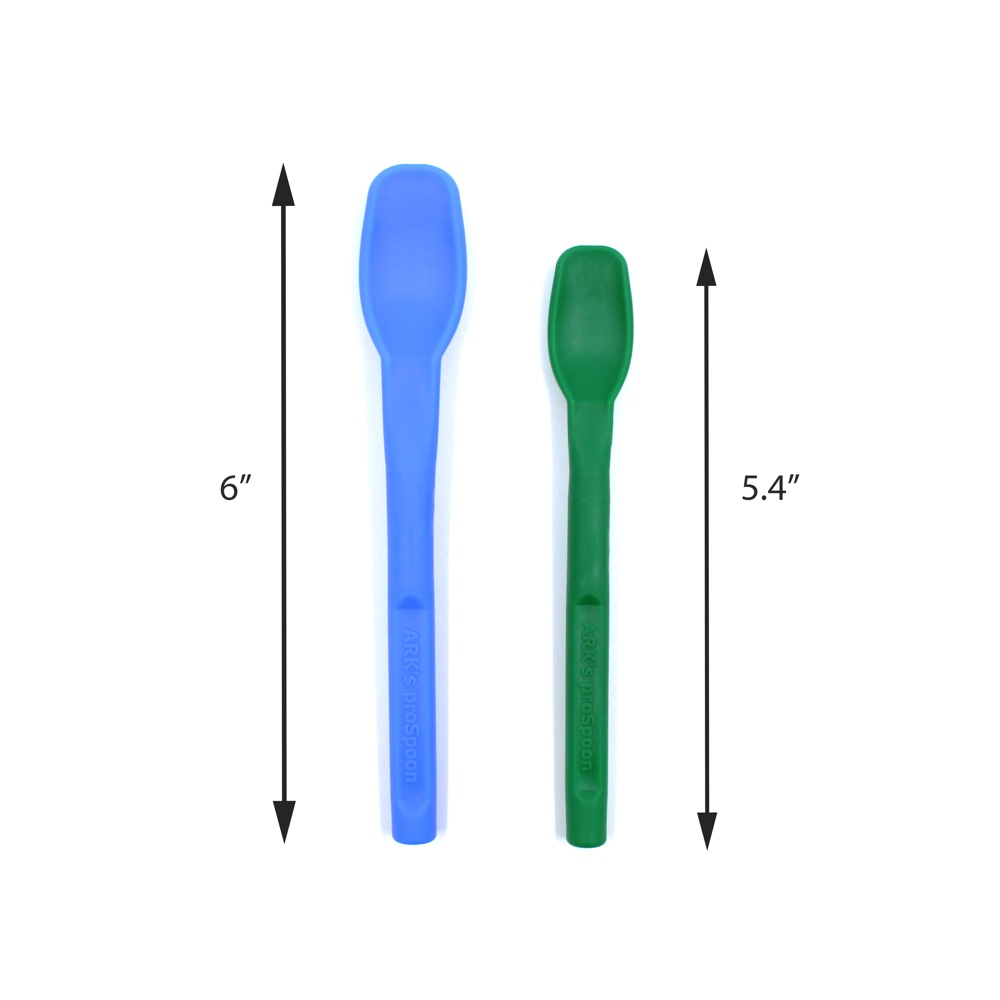 The large spoon is 6 inches and the small is 5.4 inches in length