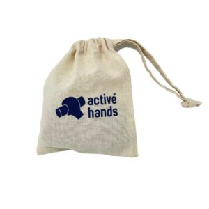 the sixth digit 2 comes in a handy cotton bag with Active Hands logo