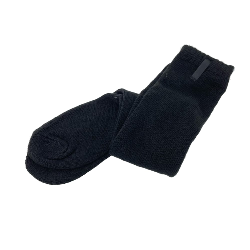 thick black socks with a loop at the top of each side to help you get them on