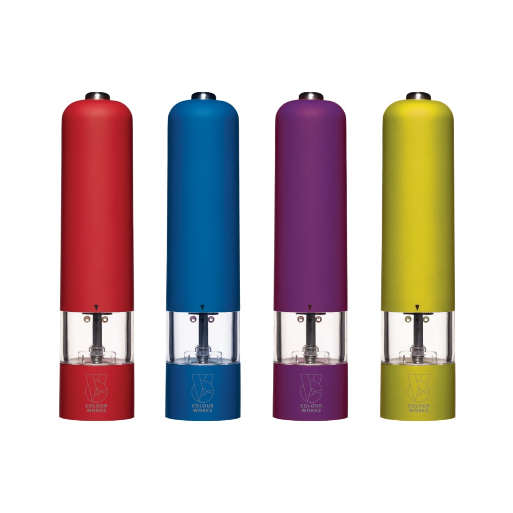 the Automatic salt and pepper mills are available in 4 colours