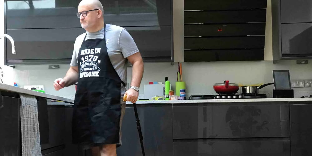 Ian in his kitchen