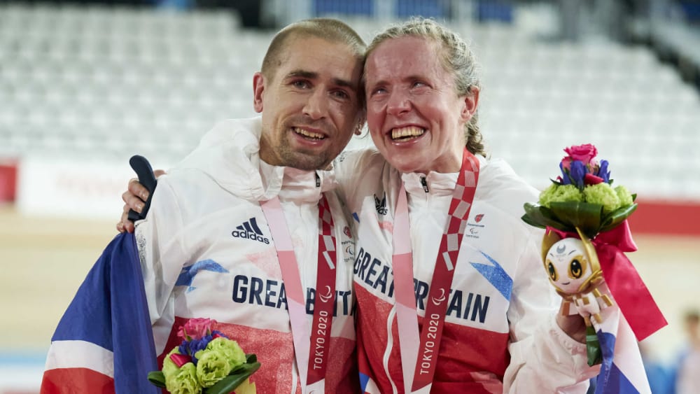 Husband and wife, Neil and Lora Fachie, both won gold medals in cycling