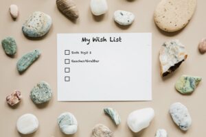 Wishlist with stones surrounding it