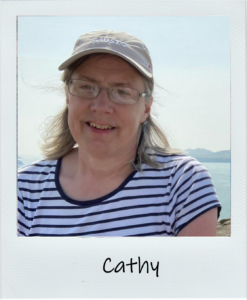 Cathy on a boat on holiday