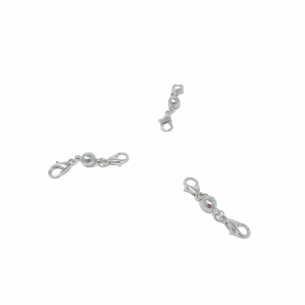 3 silver magnetic necklace clasps