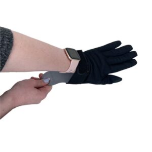 Glove pilot being used to put glove on hand