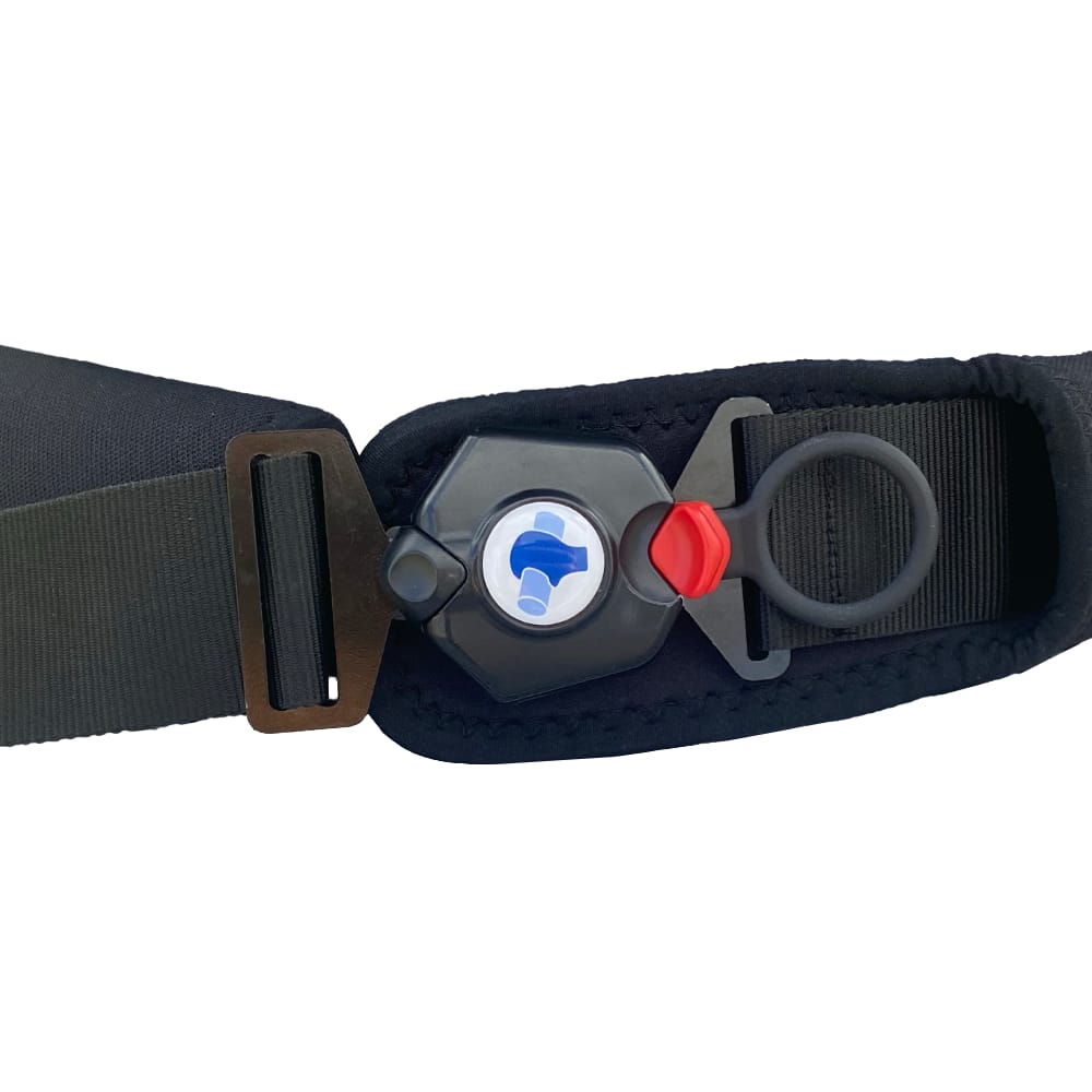 The soloc buckle on a belt with padding