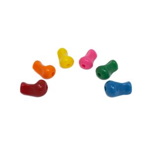 All 6 colours of pinch pencil grips: red, orange, yellow, pink, green and blue
