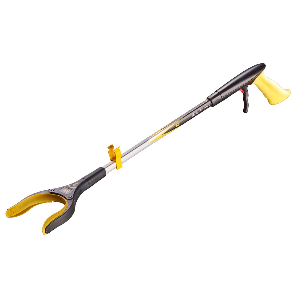 The Handi-grip MAX grabber has a soft gel handle and rotatable jaws.