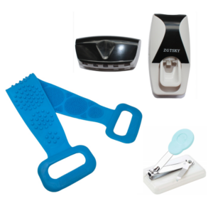 bathroom bundle - body washer, toothpaste dispenser, nail clippers
