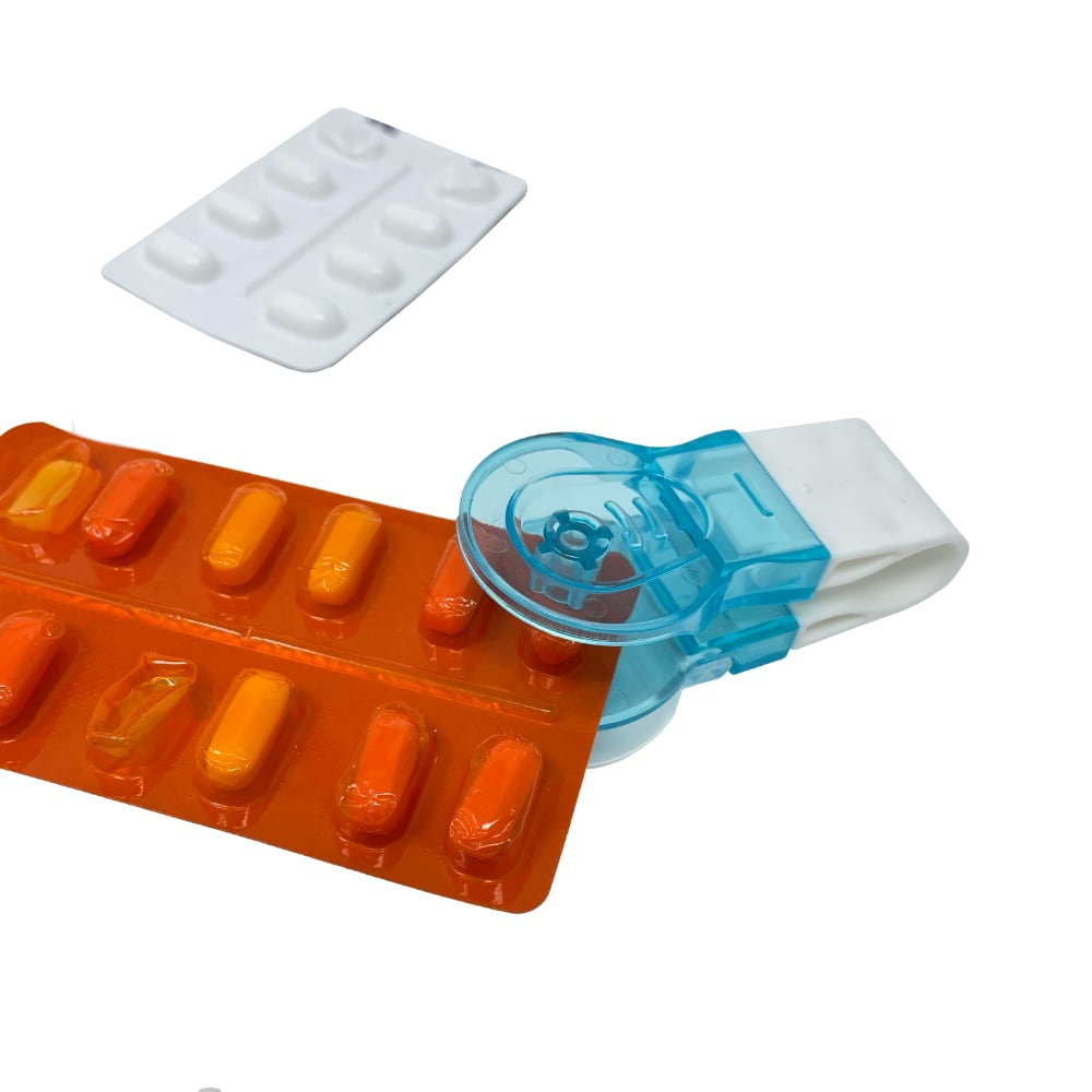 The Portable Pill Popper is a handy device that helps you to get tablets out of blister packs.