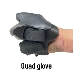 The straps on the quad wheelchair racing glove hold the glove tightly to your hand, even if you have no grip.