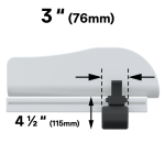 diagram showing clearance required for the LapStacker XD - 3" above, 4.5" below