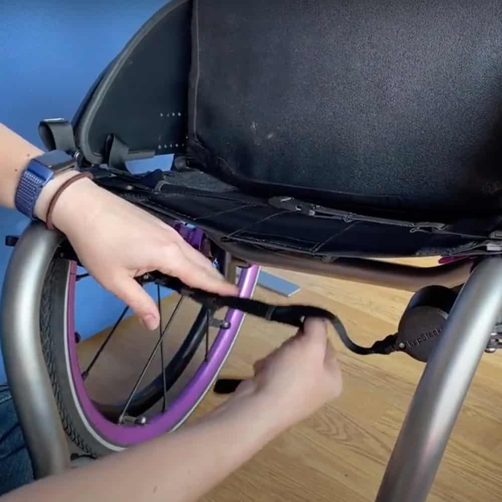 Ellie shares how simple it is to fit the LapStacker Flex onto rigid frame and folding frame wheelchairs.