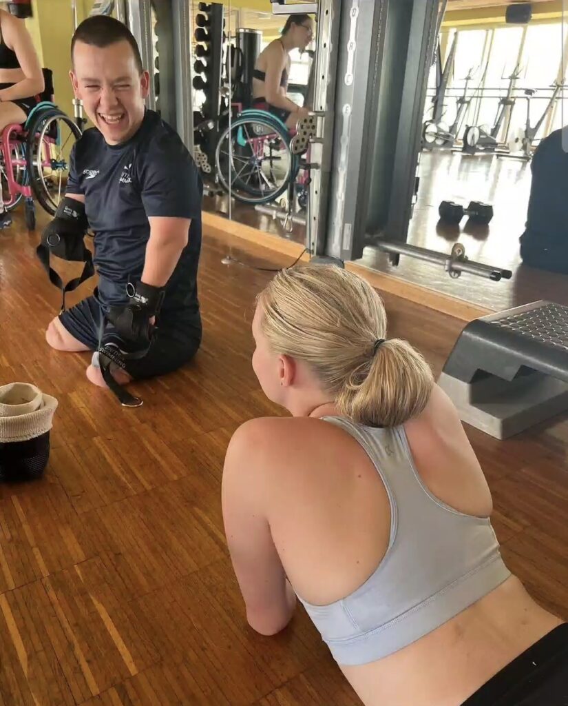 Harvey Phillips in the gym