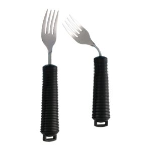 Black handled fork showing how you can bend the head of the fork at an angle to suit your abilities