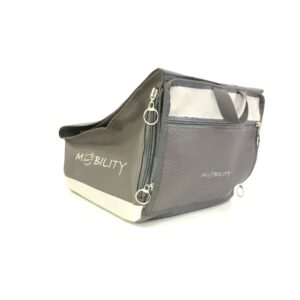 This wheelchair box bag sits under your seat, keeping your belonging safe but out of the way