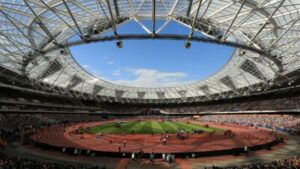 Stadium with blue sky