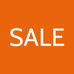 Sale in white on orange background