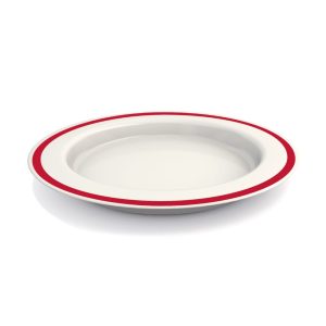 Sloped one-handed plate to aid self-feeding