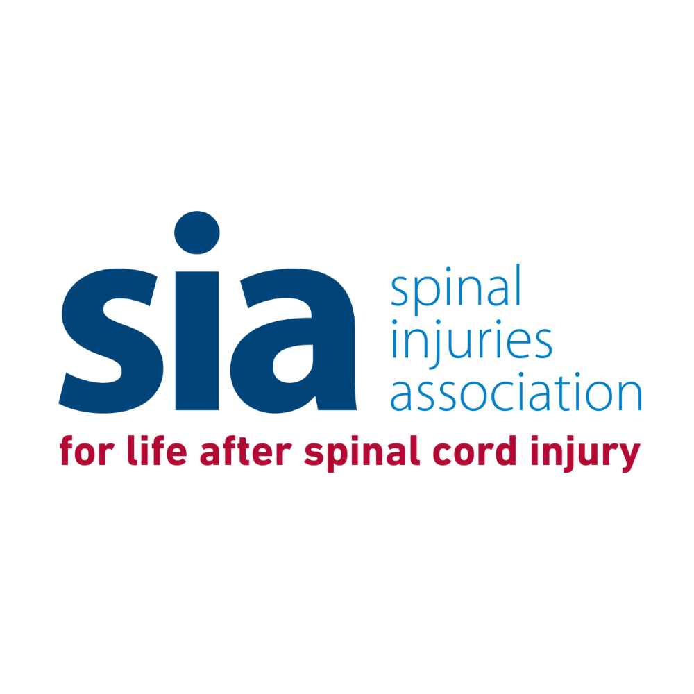 Spinal Injuries Association logo - reads SIA, spinal injuries association, for life after spinal cord injury