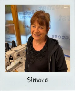 Simone works in our in-house sewing team